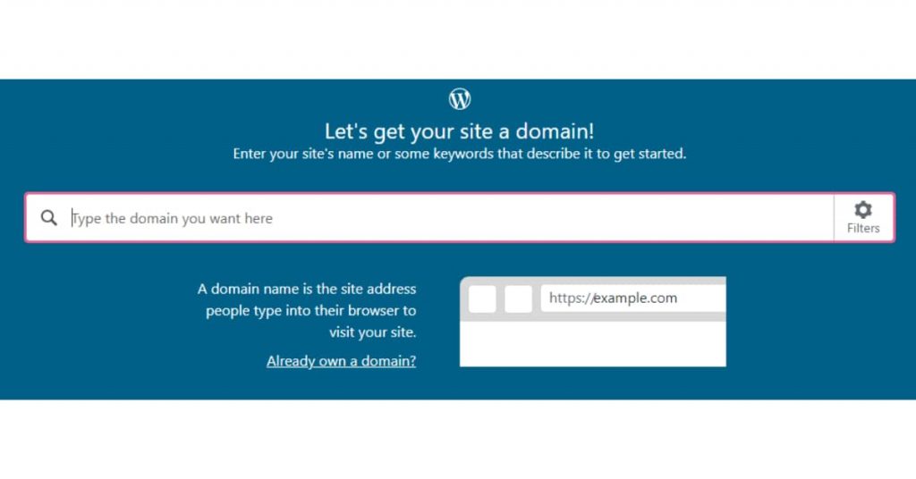 select domain wordpress