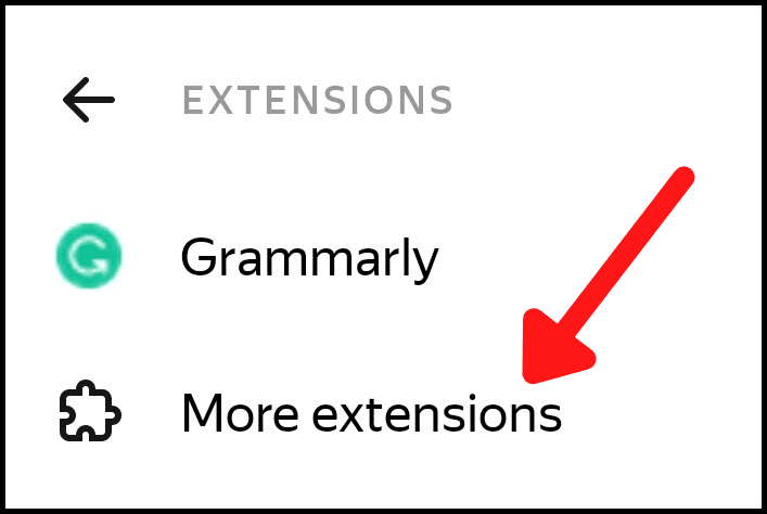 Click on More Extensions