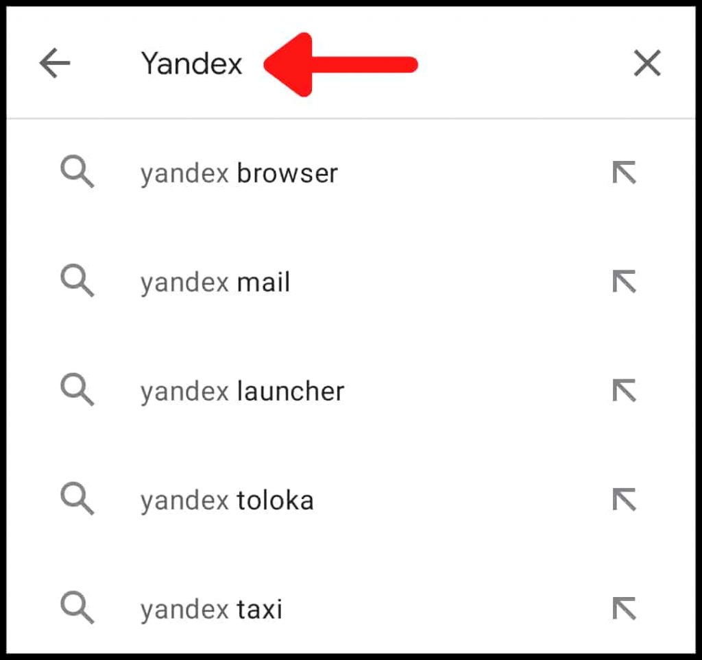 Search Yandex on Play Store