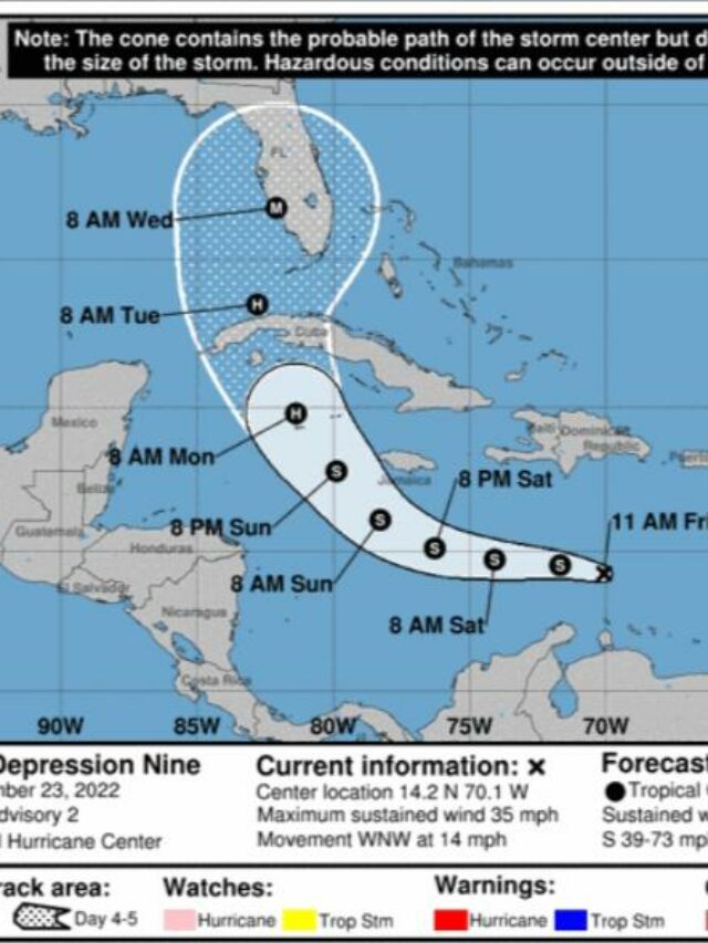 Hurricane tracker, forecast to hurricane on way to Florida