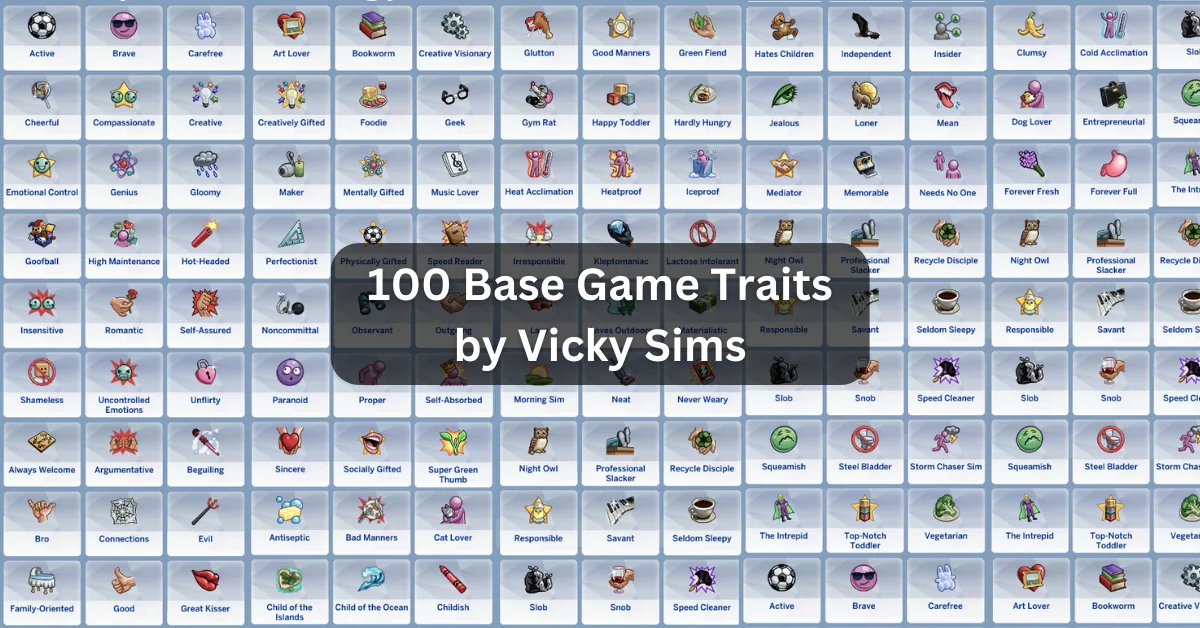 100 Base Game Traits by Vicky Sims: Exploring the Depths of Sim ...